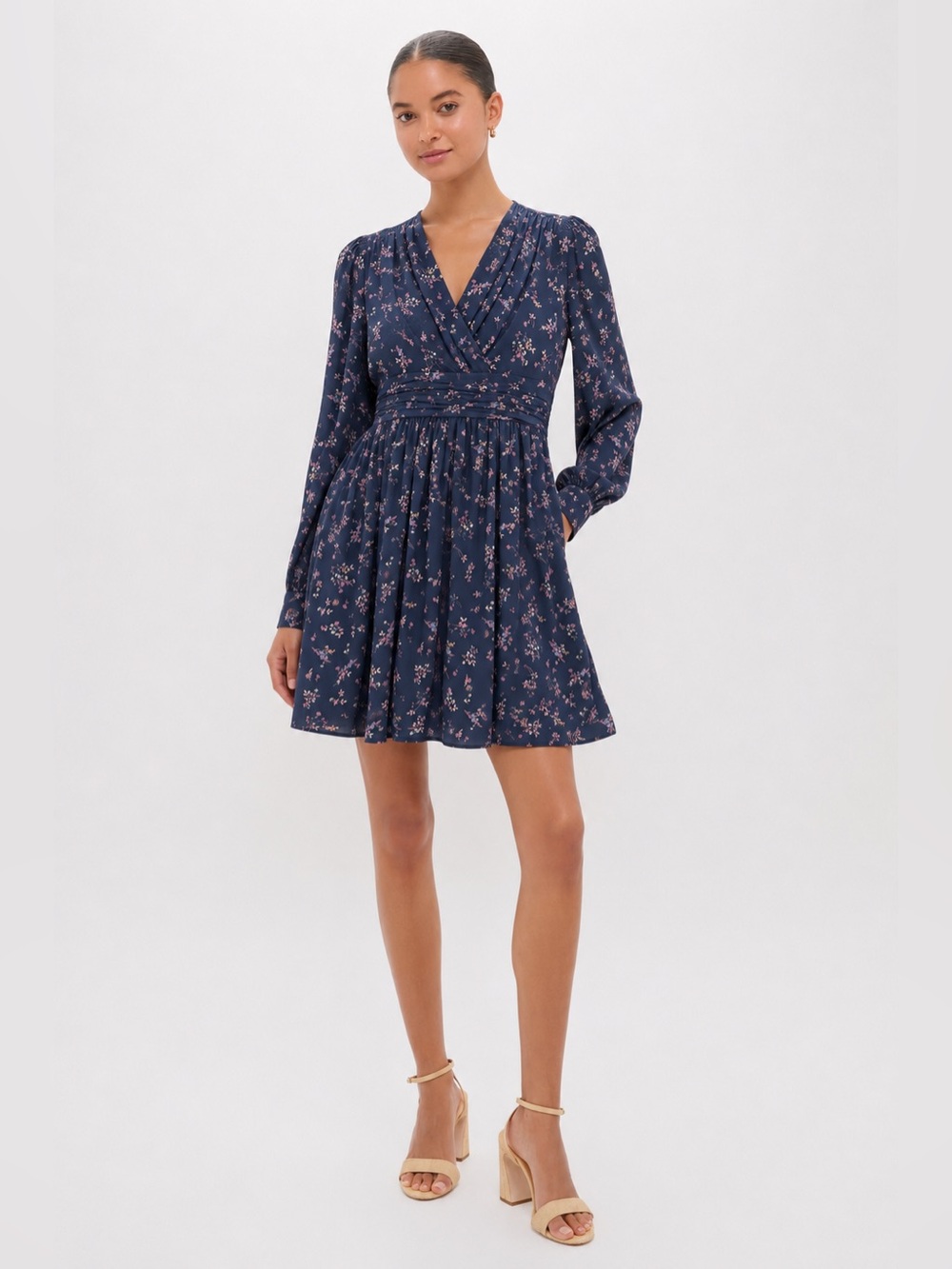Gal Meets Glam Long Sleeve Floral Dress V Neck Size 2